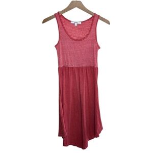 AnM | Lightweight Slub Knit Tank Dress in Heathered Red & Pink Size Small